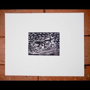 Moto block print black and white